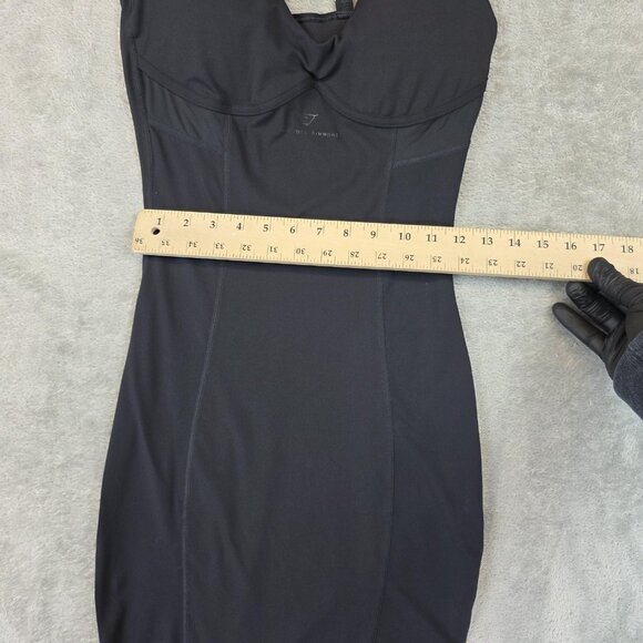 Gymshark Whitney Simmons Dress Womens Small Black Halter Bodycon Mini Strappy - Picture 12 of 13